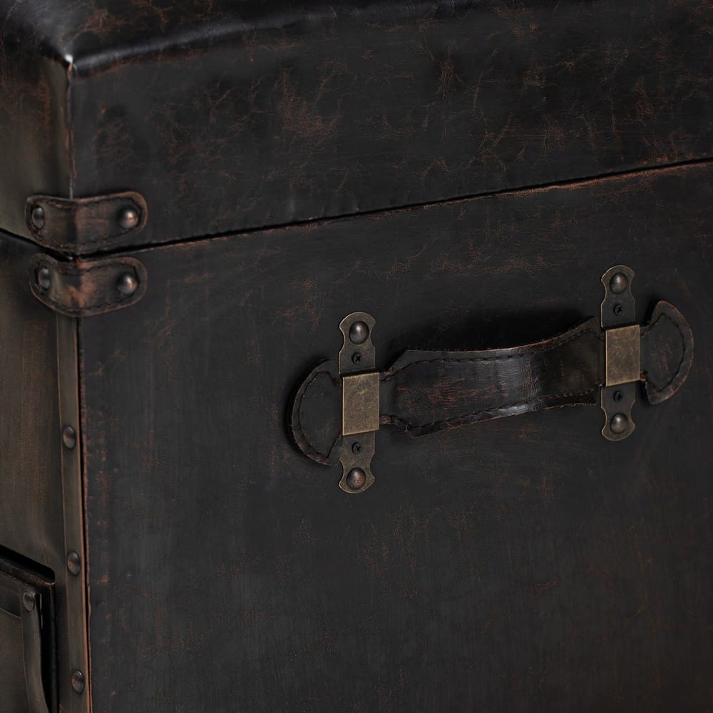 Baxton Studio - Callum Storage Ottoman in Dark Brown/Black - JY19A418-Brown-Otto view 8