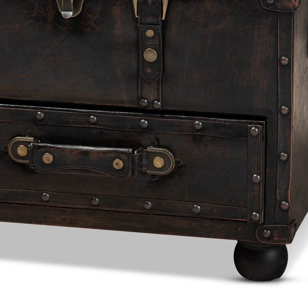 Baxton Studio - Callum Storage Ottoman in Dark Brown/Black - JY19A418-Brown-Otto view 9