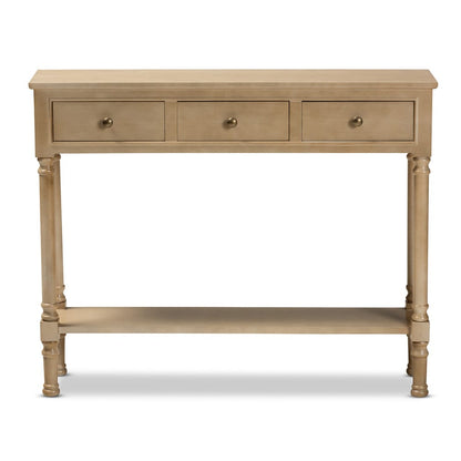 Baxton Studio - Calvin Console Table in Oak Brown - WERPL-01-Brown-Console view 3