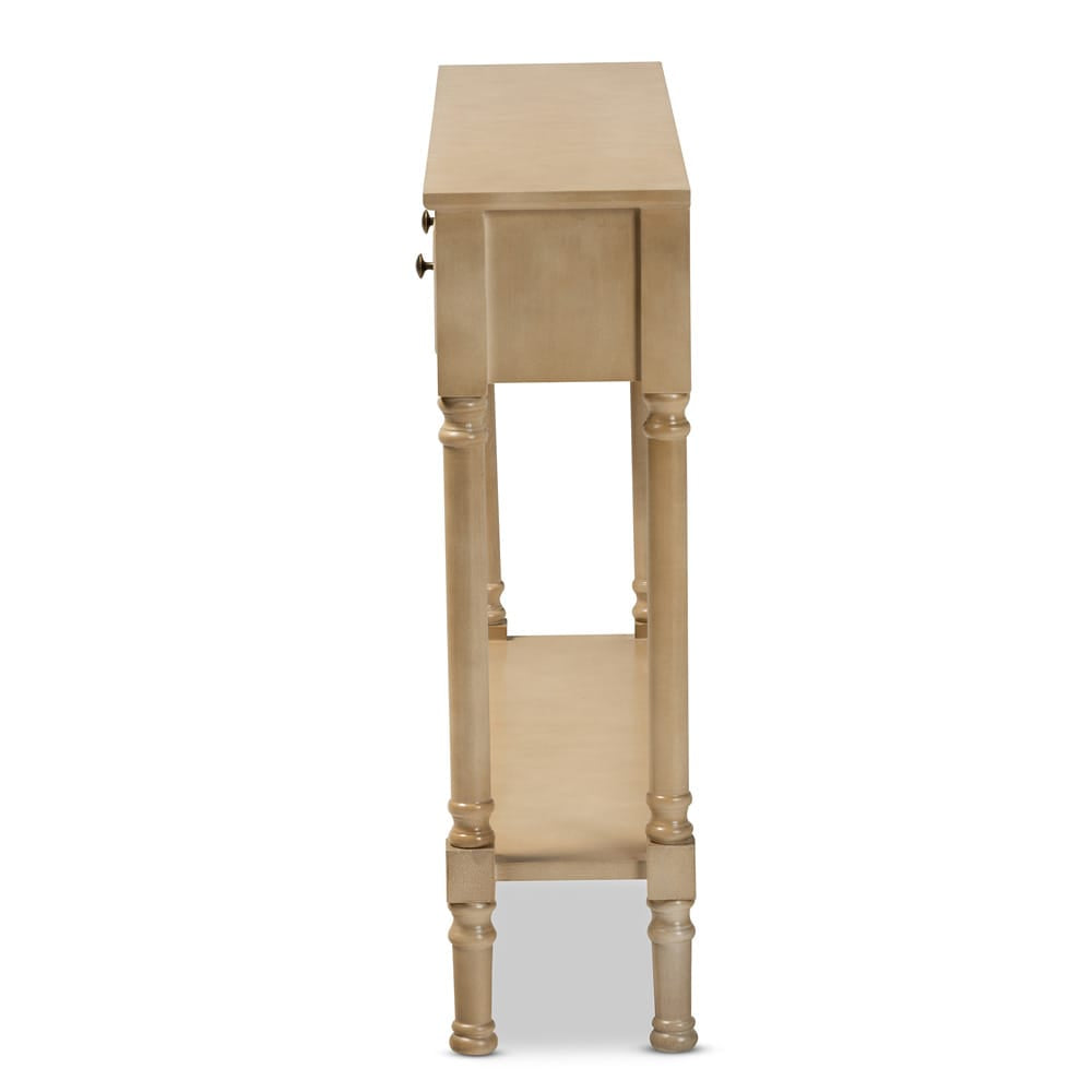 Baxton Studio - Calvin Console Table in Oak Brown - WERPL-01-Brown-Console view 4