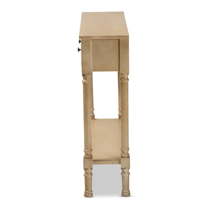 Baxton Studio - Calvin Console Table in Oak Brown - WERPL-01-Brown-Console view 4
