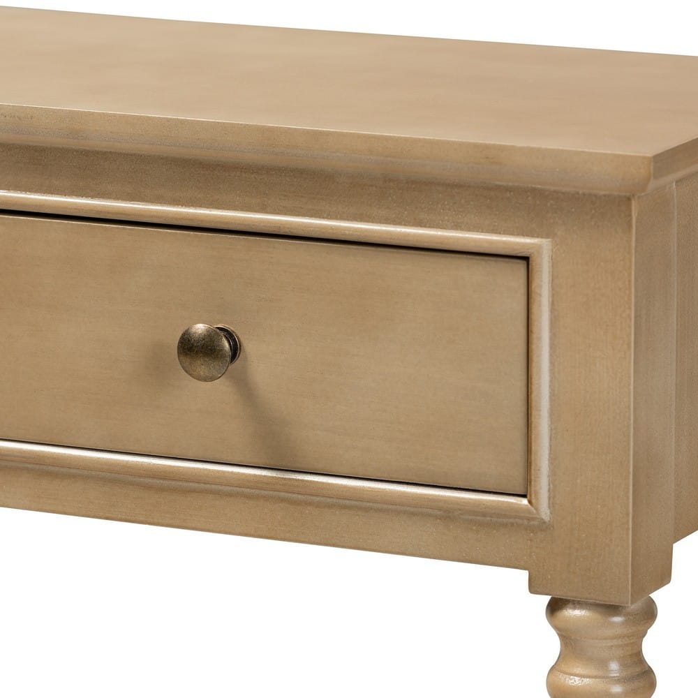 Baxton Studio - Calvin Console Table in Oak Brown - WERPL-01-Brown-Console view 5