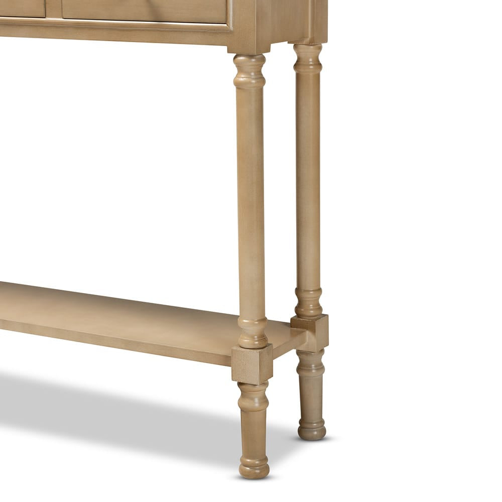 Baxton Studio - Calvin Console Table in Oak Brown - WERPL-01-Brown-Console view 6