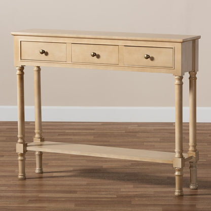 Baxton Studio - Calvin Console Table in Oak Brown - WERPL-01-Brown-Console view 8