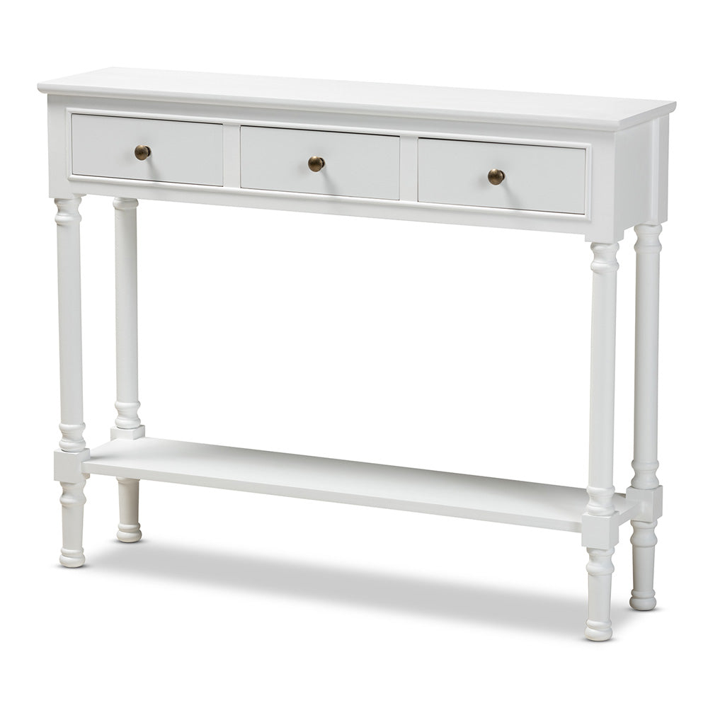 Baxton Studio - Calvin Console Table in White - WERPL-02-White-Console view 1