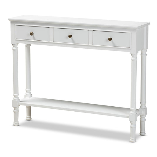 Baxton Studio - Calvin Console Table in White - WERPL-02-White-Console view 1