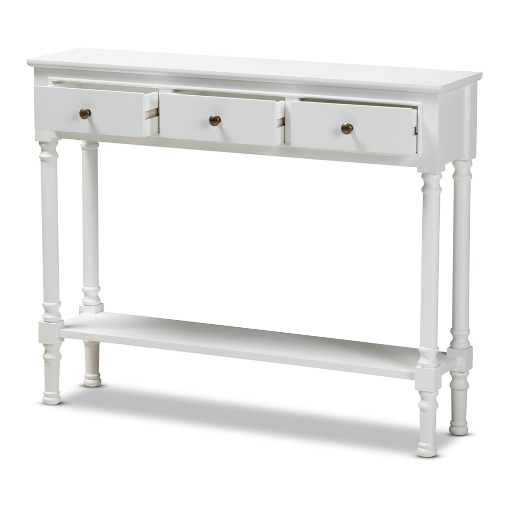 Baxton Studio - Calvin Console Table in White - WERPL-02-White-Console view 2