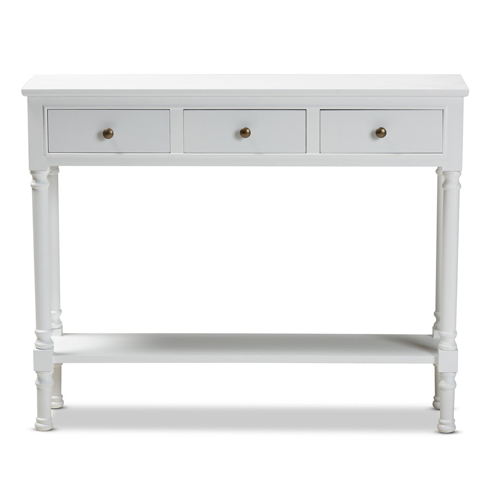 Baxton Studio - Calvin Console Table in White - WERPL-02-White-Console view 3