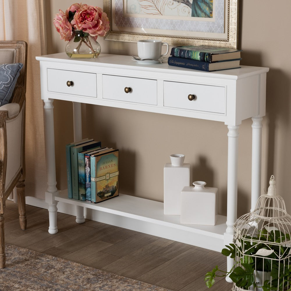 Baxton Studio - Calvin Console Table in White - WERPL-02-White-Console view 7