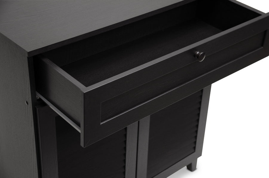 Baxton Studio - Calvin Shoe Cabinet in Dark Brown - FP-02LV-Espresso view 3