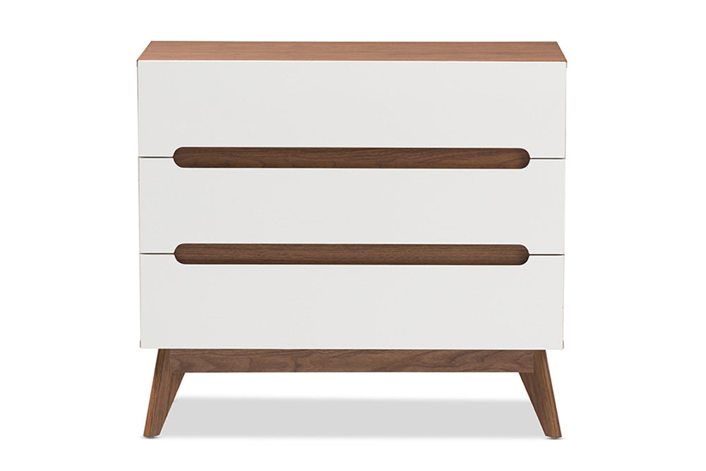 Baxton Studio - Calypso Chest - Calypso-Walnut/White-3DW-Chest view 3