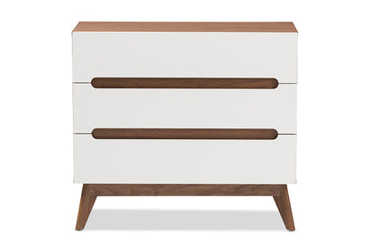 Baxton Studio - Calypso Chest - Calypso-Walnut/White-3DW-Chest view 3