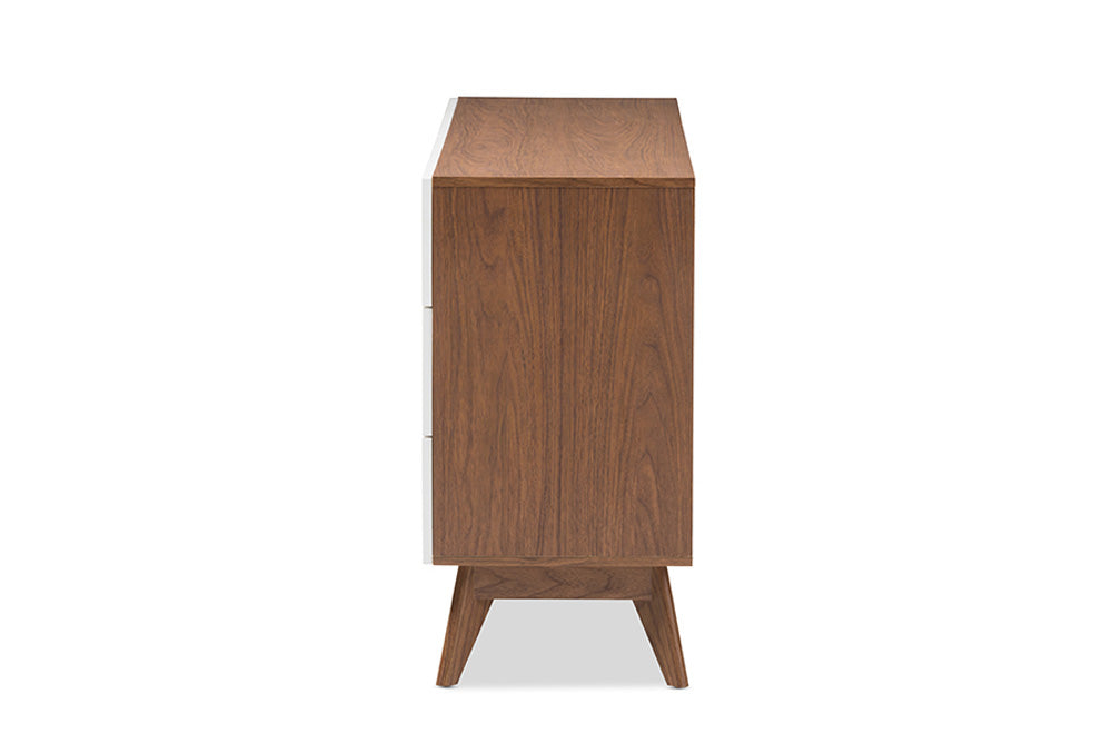 Baxton Studio - Calypso Chest - Calypso-Walnut/White-6DW-Chest view 4