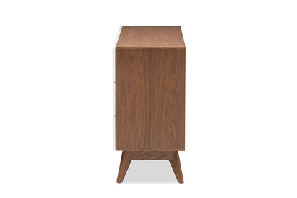 Baxton Studio - Calypso Chest - Calypso-Walnut/White-6DW-Chest view 4