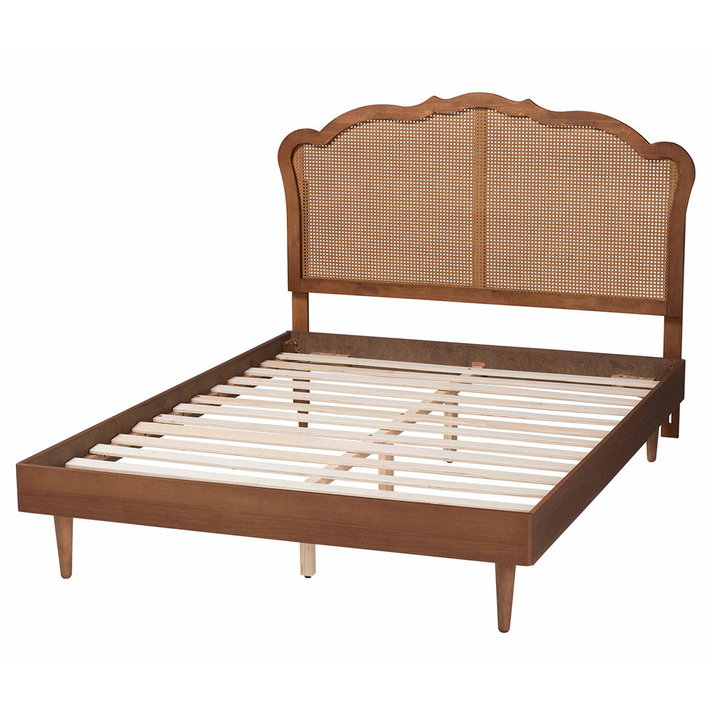 Baxton Studio - Camden King Bed w/ Headboard in Walnut Brown - MG9773-1/97151-King view 3
