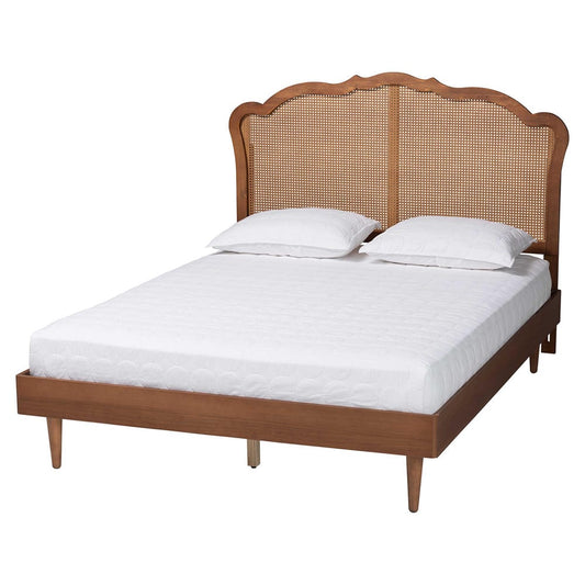 Baxton Studio - Camden Queen Bed w/ Headboard in Walnut Brown - MG9773-1/97151-Queen view 1