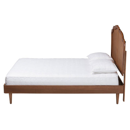 Baxton Studio - Camden Queen Bed w/ Headboard in Walnut Brown - MG9773-1/97151-Queen view 2