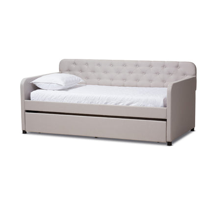 Baxton Studio - Camelia Twin Size Daybed in Beige - Camelia-Beige-Daybed view 1