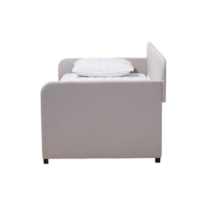 Baxton Studio - Camelia Twin Size Daybed in Beige - Camelia-Beige-Daybed view 3