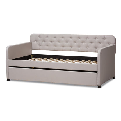 Baxton Studio - Camelia Twin Size Daybed in Beige - Camelia-Beige-Daybed view 4
