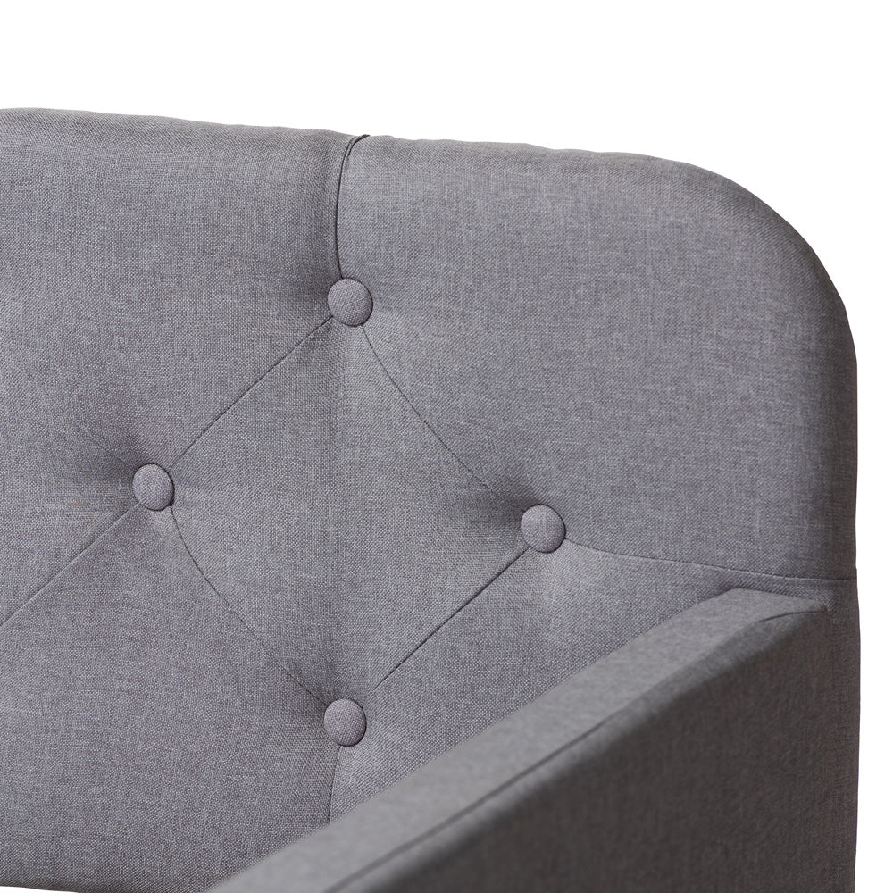 Baxton Studio - Camelia Twin Size Daybed in Light Grey - Camelia-Light Grey-Daybed view 6