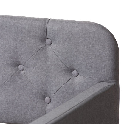 Baxton Studio - Camelia Twin Size Daybed in Light Grey - Camelia-Light Grey-Daybed view 6