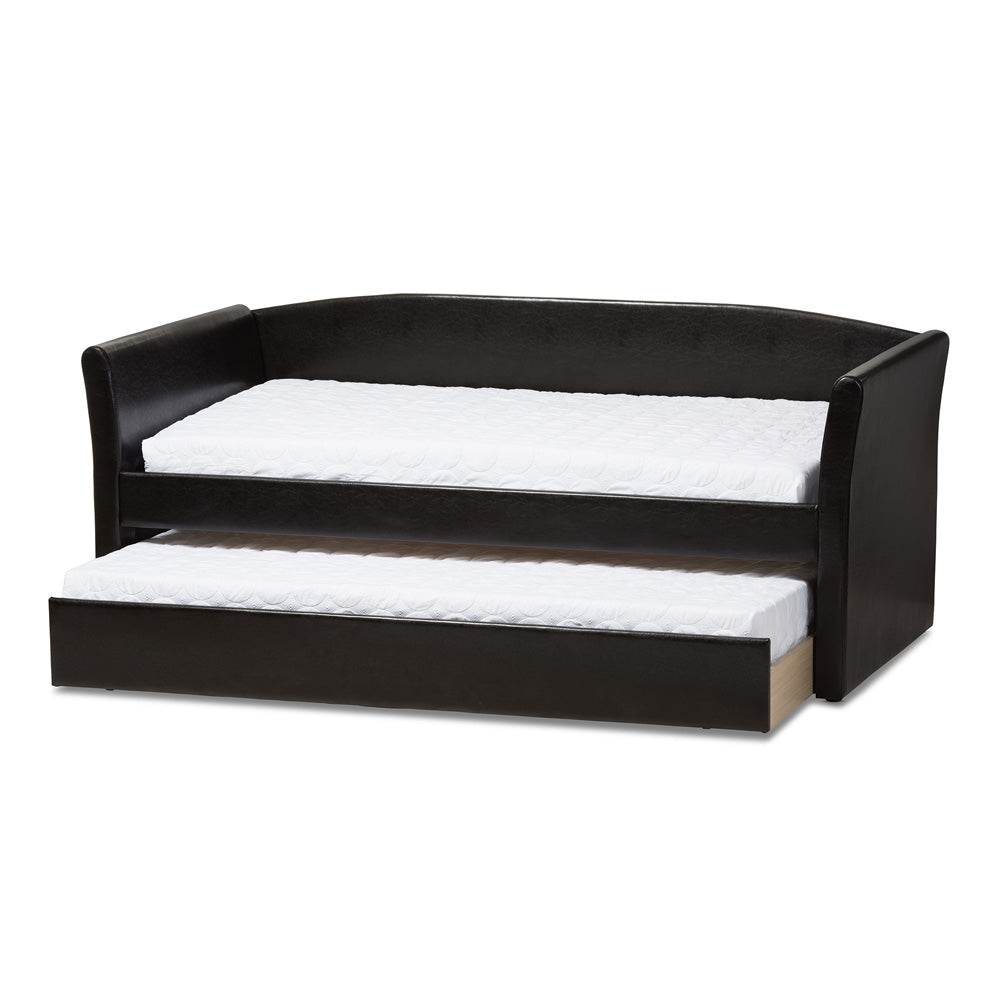 Baxton Studio - CamiNo Daybed in Black - CF8756-Black-Day Bed view 2
