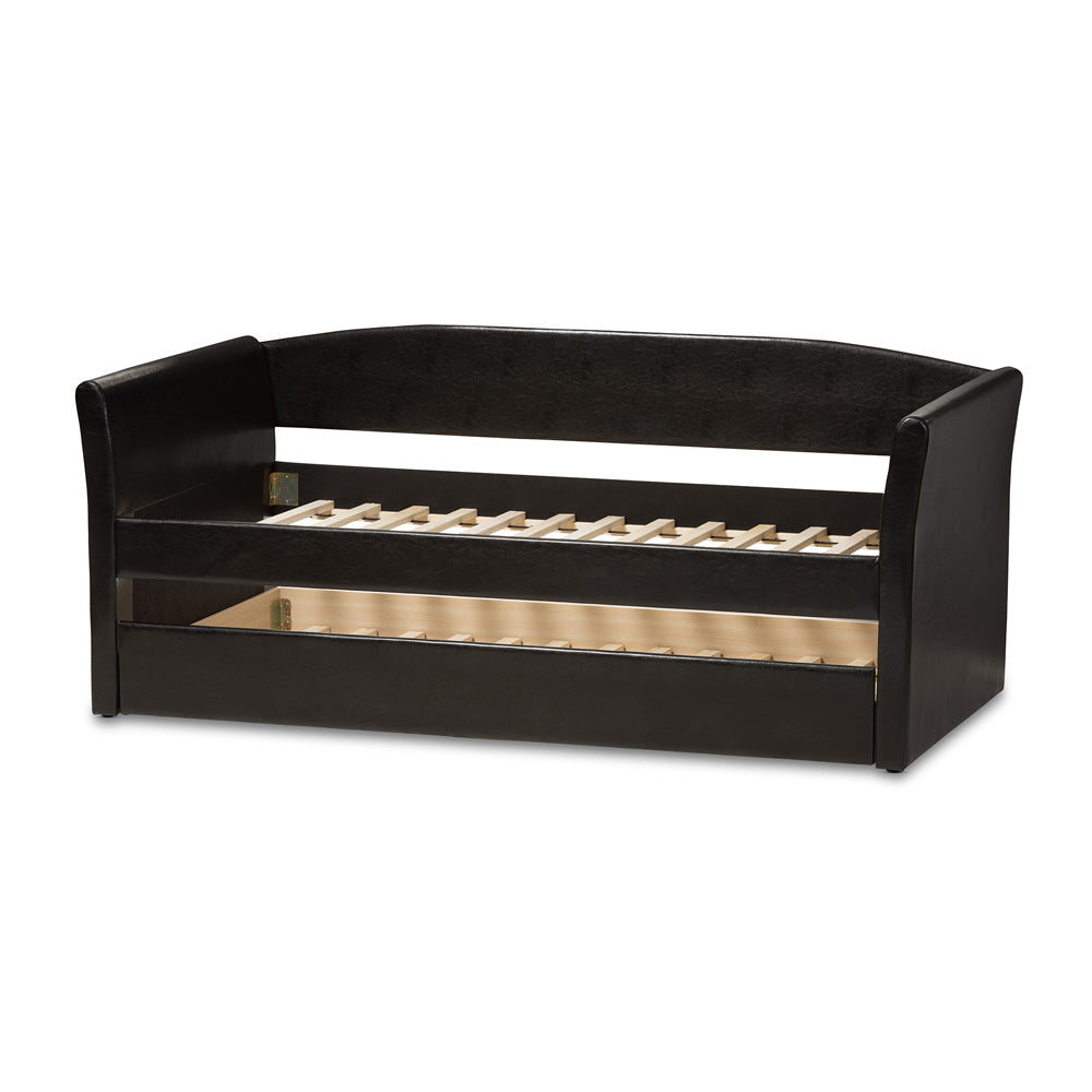 Baxton Studio - CamiNo Daybed in Black - CF8756-Black-Day Bed view 4
