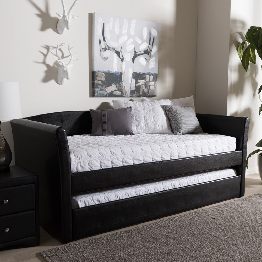 Baxton Studio - CamiNo Daybed in Black - CF8756-Black-Day Bed view 6