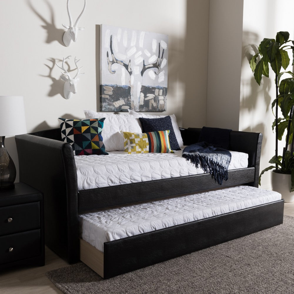 Baxton Studio - CamiNo Daybed in Black - CF8756-Black-Day Bed view 7