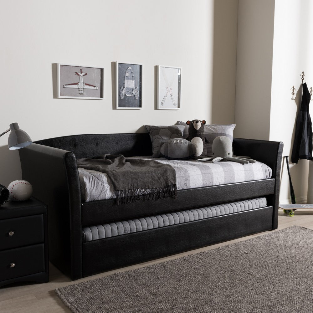 Baxton Studio - CamiNo Daybed in Black - CF8756-Black-Day Bed view 8