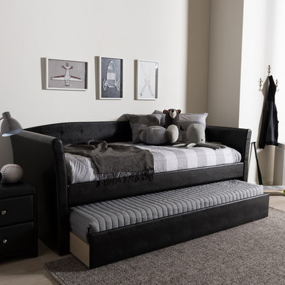 Baxton Studio - CamiNo Daybed in Black - CF8756-Black-Day Bed view 9