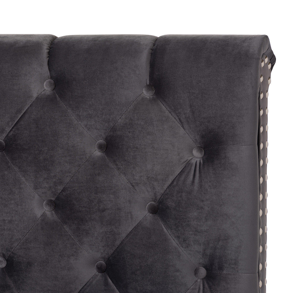 Baxton Studio - Candace Full Size Bed in Dark Grey - Candace-Grey-Full view 4
