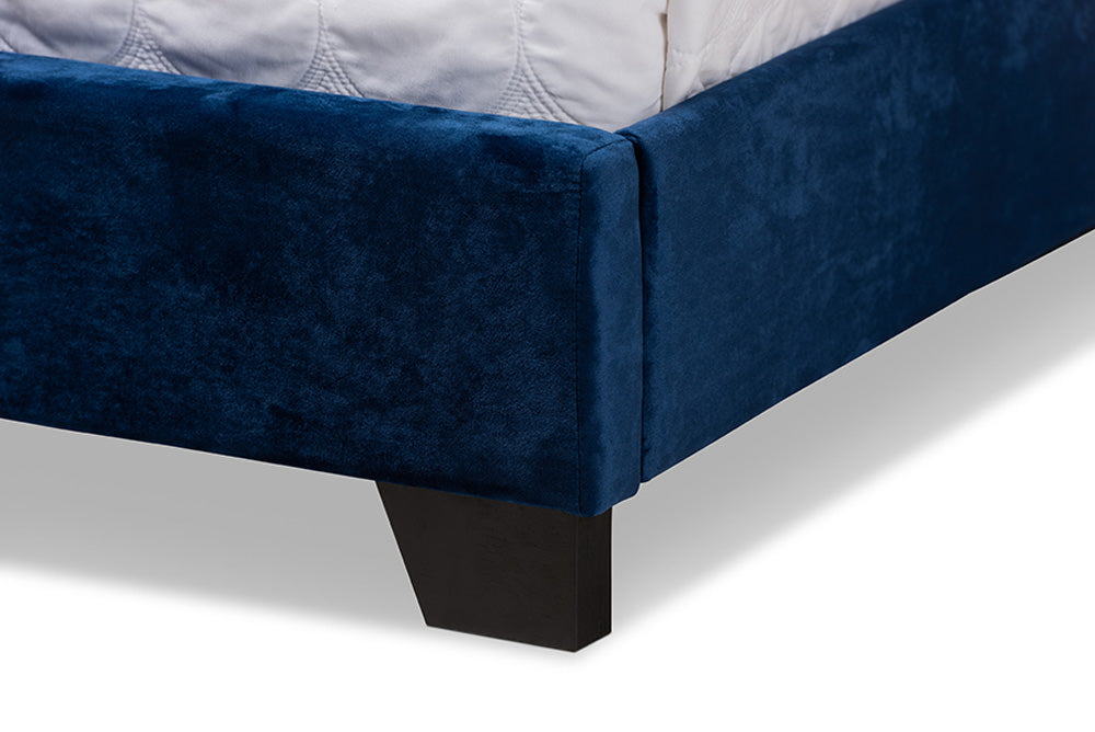 Baxton Studio - Candace King Size Bed - Candace-Navy-King view 6