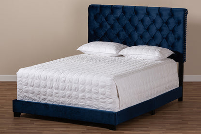 Baxton Studio - Candace King Size Bed - Candace-Navy-King view 7