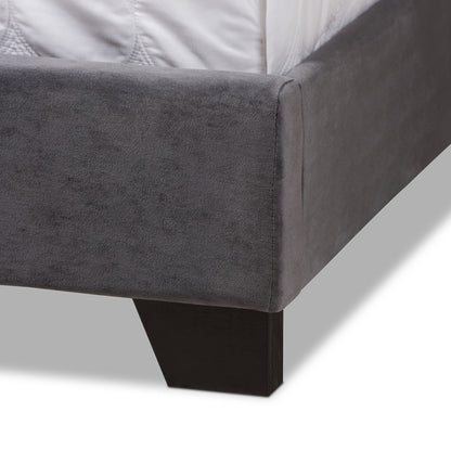 Baxton Studio - Candace King Size Bed in Dark Grey - Candace-Grey-King view 3
