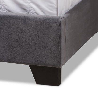 Baxton Studio - Candace Queen Size Bed in Dark Grey - Candace-Grey-Queen view 5