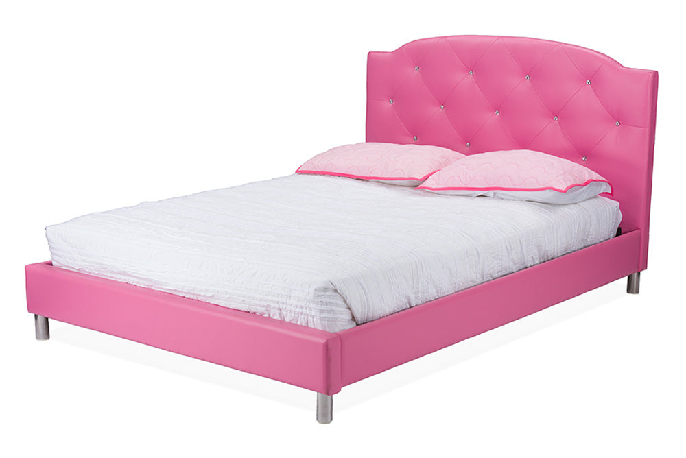 Baxton Studio - Canterbury Full Size Bed - BBT6440-Full-Pink view 1