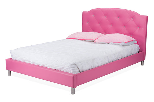 Baxton Studio - Canterbury Full Size Bed - BBT6440-Full-Pink view 1