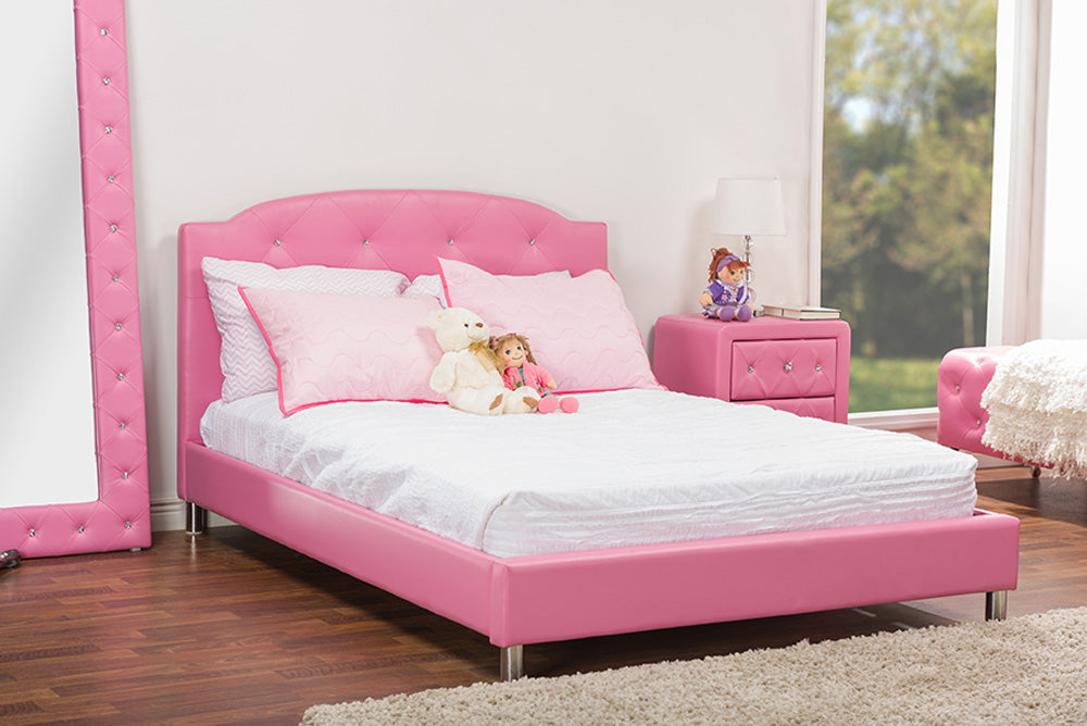 Baxton Studio - Canterbury Full Size Bed - BBT6440-Full-Pink view 4