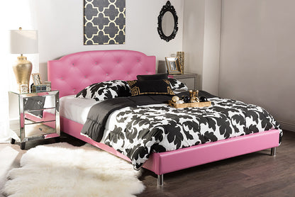 Baxton Studio - Canterbury Queen Size Bed - BBT6440-Queen-Pink view 4