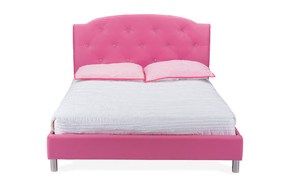 Baxton Studio - Canterbury Queen Size Bed - BBT6440-Queen-Pink view 5