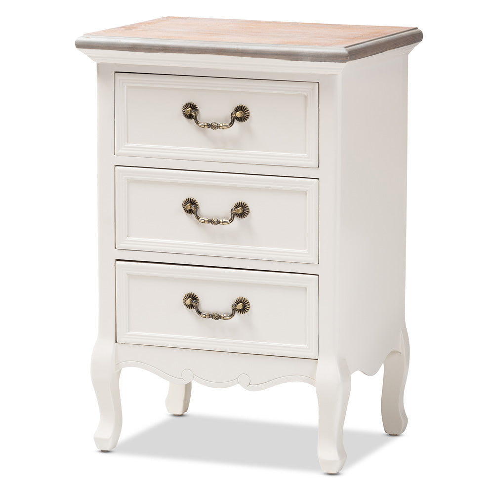 Baxton Studio - Capucine End Table in White/Oak - JY17B092-White-ET view 1