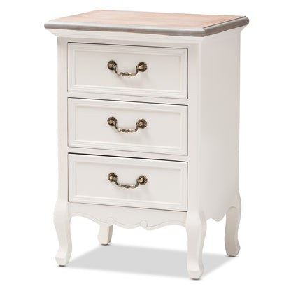 Baxton Studio - Capucine End Table in White/Oak - JY17B092-White-ET view 1