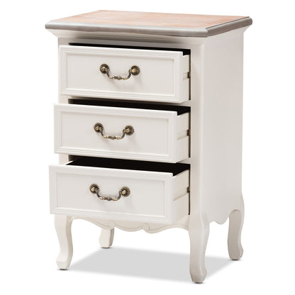 Baxton Studio - Capucine End Table in White/Oak - JY17B092-White-ET view 2