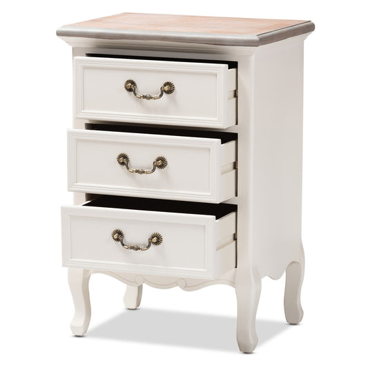 Baxton Studio - Capucine End Table in White/Oak - JY17B092-White-ET view 2