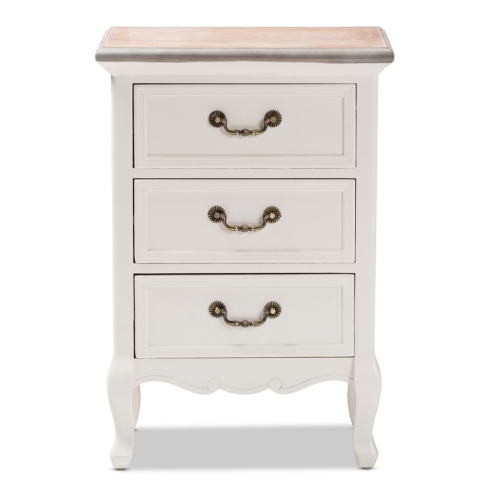 Baxton Studio - Capucine End Table in White/Oak - JY17B092-White-ET view 3