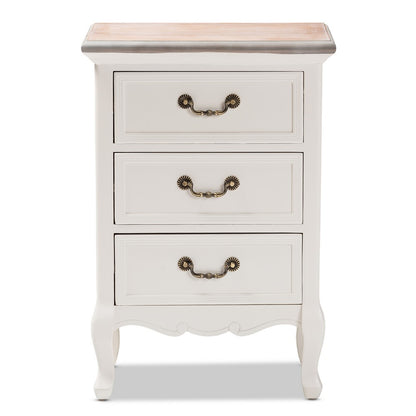 Baxton Studio - Capucine End Table in White/Oak - JY17B092-White-ET view 3