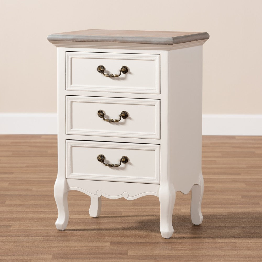 Baxton Studio - Capucine End Table in White/Oak - JY17B092-White-ET view 8