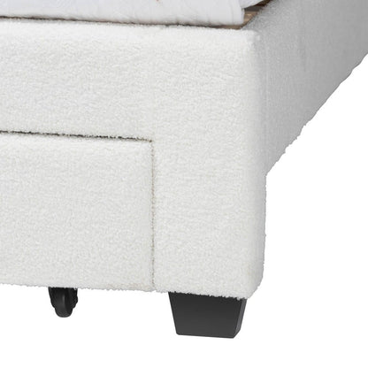 Baxton Studio - Caradonna Queen Size Bed in Cream - SP1072-B-CF0034-Cream Teddy-Bear Fabric -Queen view 6